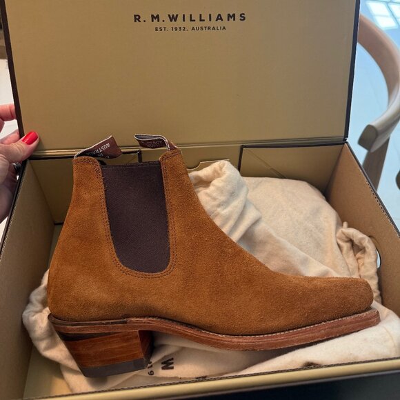 RM Williams Custom Suede Comfort Lady Yearling Boot - Brand New - Picture 1 of 5